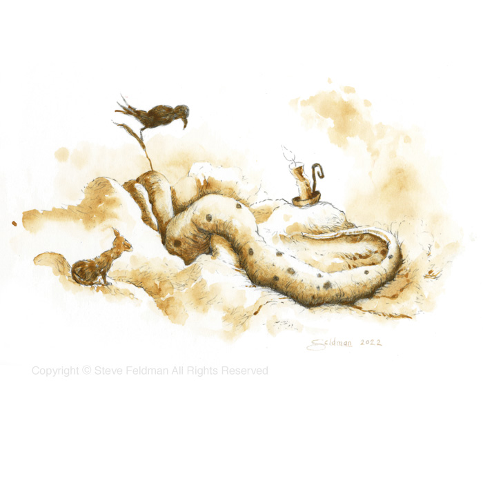 The Disgusting Worm that Provided Nary an Iota of Assistance and not One Expression of Love, Care or Concern for its Mother During Her Time of Need, Rapaciously Feeding on Her Remains